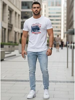 Pánske tričko VINTAGE CAR s potlačou FashionStreet white NX5082R
