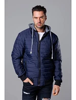 Tmavě modrá pánská bunda typu "bomber" s kapucí model 18344919 - J.STYLE Tmavě modrá pánská bunda typu "bomber" s kapucí model 18344919 - J.STYLE