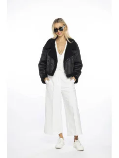 Čierny krátky dámsky kožuch Ann Gissy (AG9-9006)