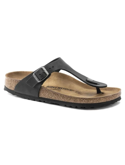Dámske/pánske žabky Birkenstock Gizeh NU Oiled Black Regular z olejovanej kože pre široké chodidlo (0845251) Dámske/pánske žabky Birkenstock Gizeh NU Oiled Black Regular z olejovanej kože pre široké chodidlo (0845251)