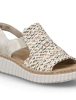 Dámske sandále na platforme béžovej farby Rieker 69276-60