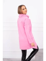 Oversize tunika s obálkou vpredu svetlo ružová