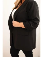 Dámske elegantné plus size sako čierne
