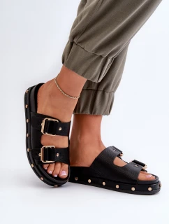 Klapki Damskie Na Platformie Big Star NN274082 Czarne