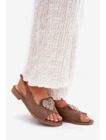 Dámské Sandály S Ozdobným Tmavě Béžové model 21691539 - S.Barski