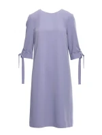 Šaty áčkového střihu s rukávy šedá model 20966070 - STYLOVE Šaty áčkového střihu s rukávy šedá model 20966070 - STYLOVE