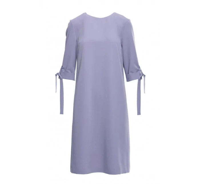 Šaty áčkového střihu s rukávy šedá model 20966070 - STYLOVE Šaty áčkového střihu s rukávy šedá model 20966070 - STYLOVE