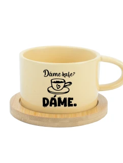 DÁME KAFE? DÁME. - žlutý hrníček makronka 200 ml