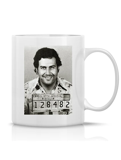 PABLO ESCOBAR - klasický biely keramický hrnček 300 ml PABLO ESCOBAR - klasický biely keramický hrnček 300 ml