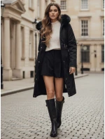 Dámská zimní bunda parka s kožešinou černá Dstreet model 21991636 - FashionStreet