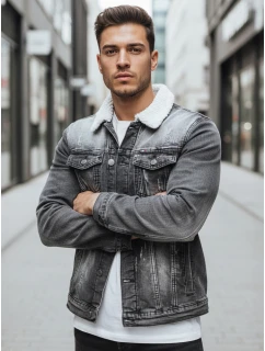 Pánská zateplená džínová bunda s ovčí kůží černá Dstreet model 21995199 - FashionStreet