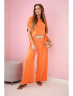 Viskózový komplet se zlatým lemováním pomeranč Viskózový komplet se zlatým lemováním pomeranč