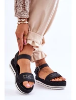 Damskie Wygodne Sandały Na Platformie Big Star LL274870 Czarne