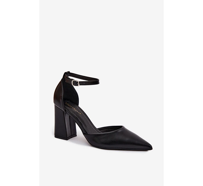 Lodičky na podpatku z imitace kůže Černé model 22122778 - Boto