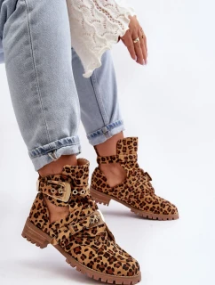Dámské Kotníkové Boty Lu Boo Semišové s vykrojením Leopard Rock Girl