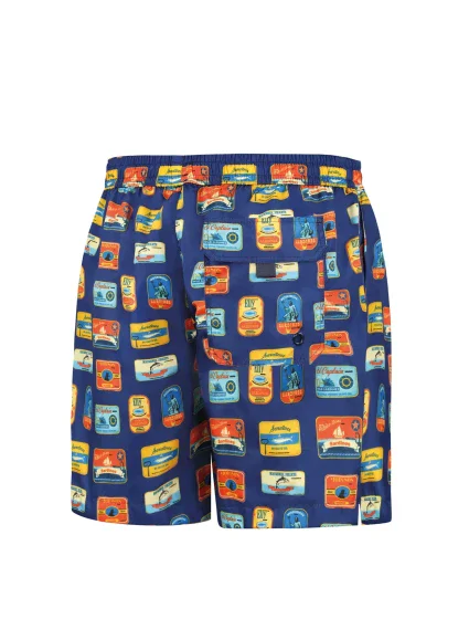 Pánské plavkové kraťasy Happy Shorts long model 20823028 Tmavě modrá mix - Self