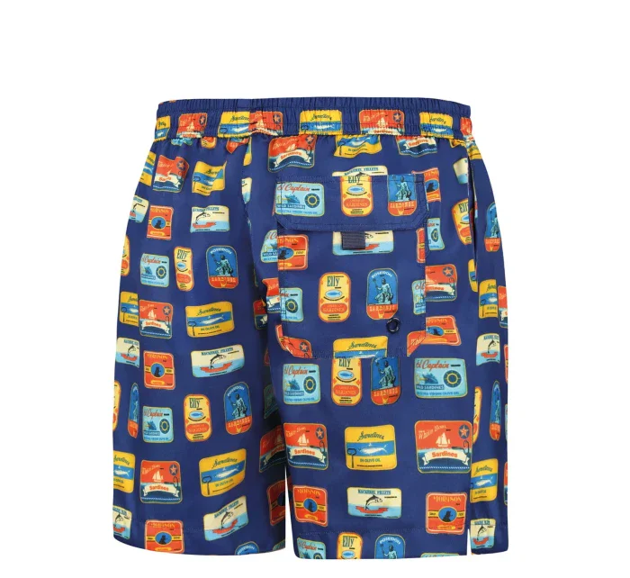 Pánské plavkové kraťasy Happy Shorts long model 20823028 Tmavě modrá mix - Self