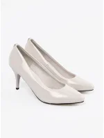 Exkluzívne dámske svetlosivé lodičky na ihlovom podpätku