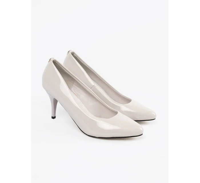 Exkluzívne dámske svetlosivé lodičky na ihlovom podpätku