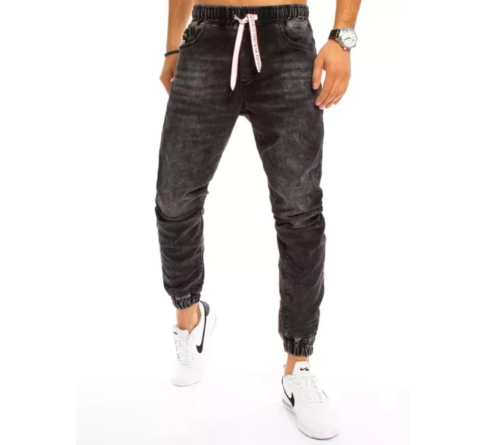 Pánske čierne džínsové nohavice FashionStreet UX3226