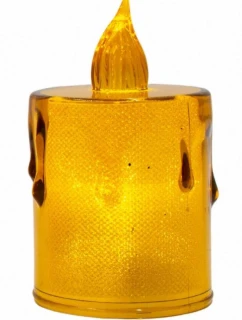 DEKORATÍVNA SVIEČKA 8 CM JANTÁROVÁ TEPLÁ BIELA 1 LED