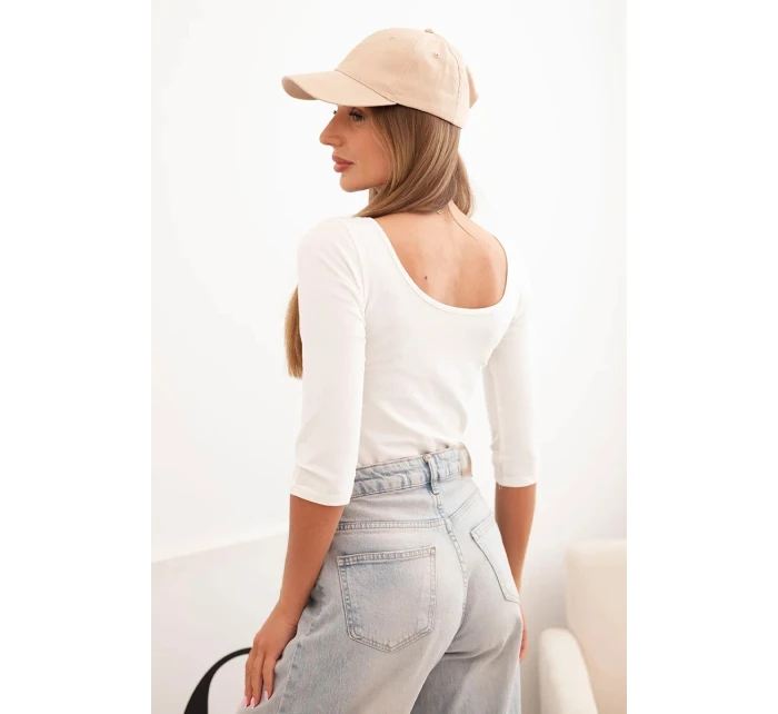 Blúzka s okrúhlym výstrihom ecru Blúzka s okrúhlym výstrihom ecru