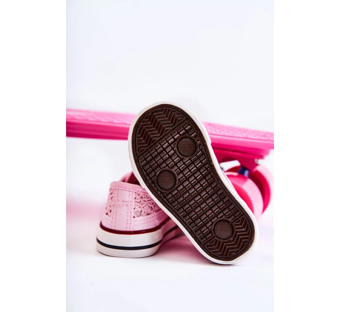 Dziecięce Trampki Z Koronką Różowe Roly-Poly Dziecięce Trampki Z Koronką Różowe Roly-Poly