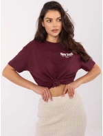 Tričko D12022M02645R burgundy Tričko D12022M02645R burgundy