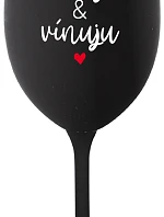 I LOVE & WINE - čierny pohár na víno 350 ml