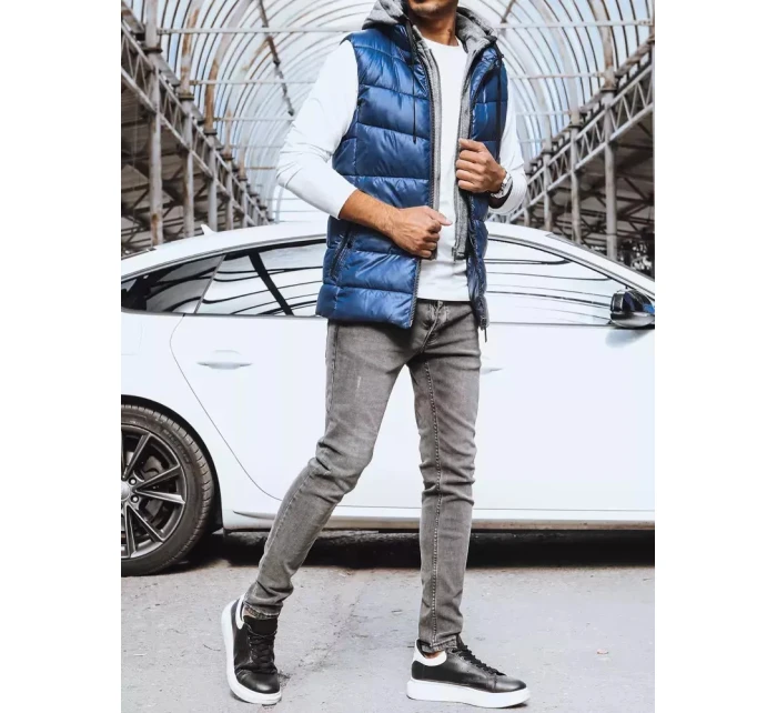 Pánska tmavomodrá vesta FashionStreet TX4138