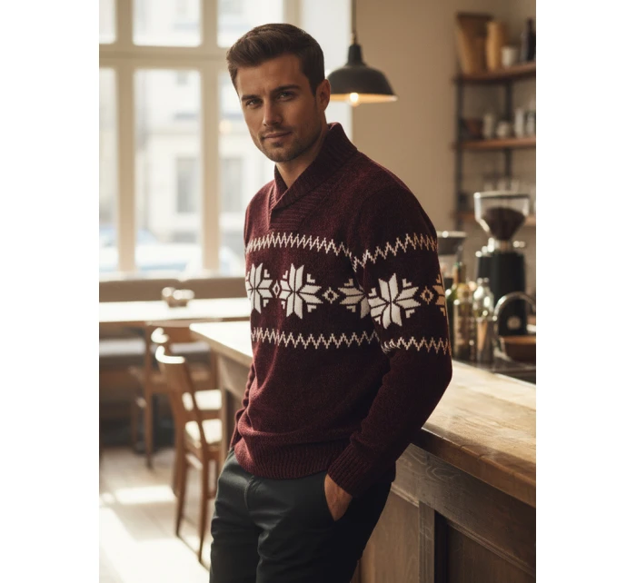 Pánský vínový svetr Dstreet model 21982520 - FashionStreet