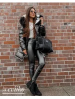 Čierna obojstranná dámska zimná bunda (1908)