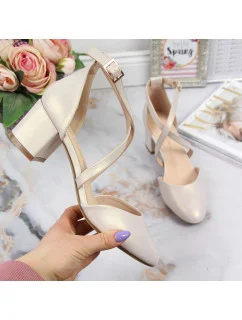 Sergio Leone W SK365B perleťové béžové sandále s remienkami