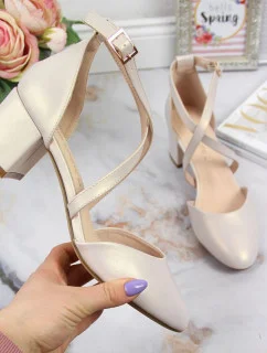 Sergio Leone W SK365B perleťové béžové sandále s remienkami