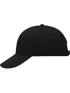 Daiber MB 24 6-panelová sendvičová čiapka 03.0024 čierna/oranžová