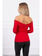 Blúzka s výstrihom do V červená