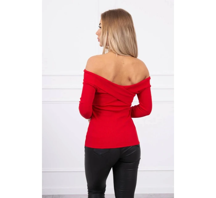 Blúzka s výstrihom do V červená