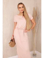 Viskózové šaty s vreckami púdrovo ružové Viskózové šaty s vreckami púdrovo ružové