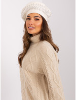 Dámska baretka 231605.24P ecru - Wool Fashion Italia