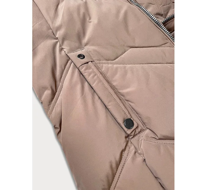 Dámská zimní plus size bunda v barvě s kapucí model 21248367 - S'WEST