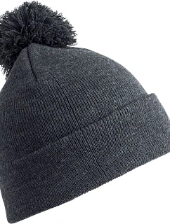 Result Headwear RC 028X Pletená čiapka s bambulou 28.028X šedá