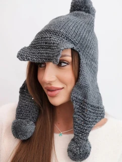 Dámská zimní čepice s kšiltem a  grafitová model 21783021 - K-Fashion