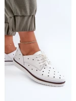 Bílé dámské kožené polobotky model 21655697 - S.Barski