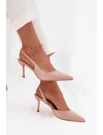 Szpilki Z Odkrytymi Piętami Beżowe Lenira