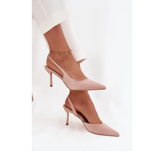 Szpilki Z Odkrytymi Piętami Beżowe Lenira