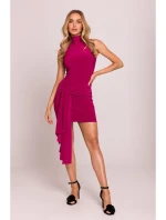 M841 Mini šaty so zaväzovaním vpredu - rubínové