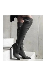 Dámske čižmy na vysokom podpätku 9125 Tmavo zelená khaki - CM Paris