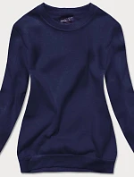 Tmavomodrá dámska tepláková mikina so sťahovacími lemami (W01-66)