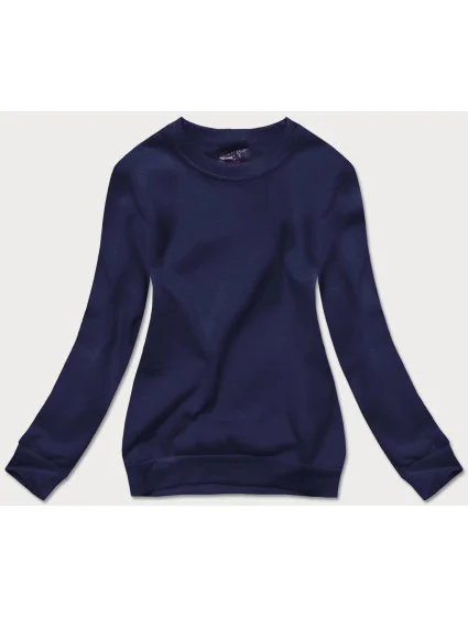 Tmavomodrá dámska tepláková mikina so sťahovacími lemami (W01-66)