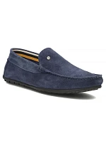 Pánské semišové kožené mokasíny polobotky tmavě modré model 22061146 - FILIPPO